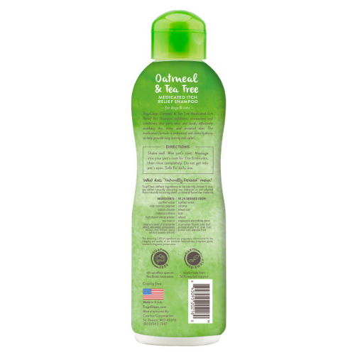 TropiClean Oatmeal & Tea Tree Medicated Itch Relief Shampoo for Pets, 20oz 2